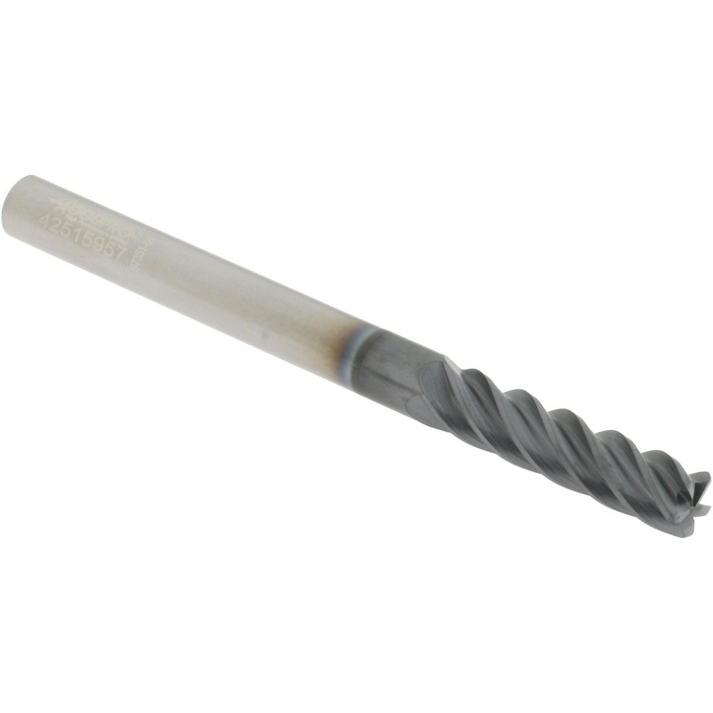 Accupro 311454 Corner Radius End Mill 1/4" Dia, 1" LOC, 38 deg Helix, Corner Radius End, Centercutting Series HS