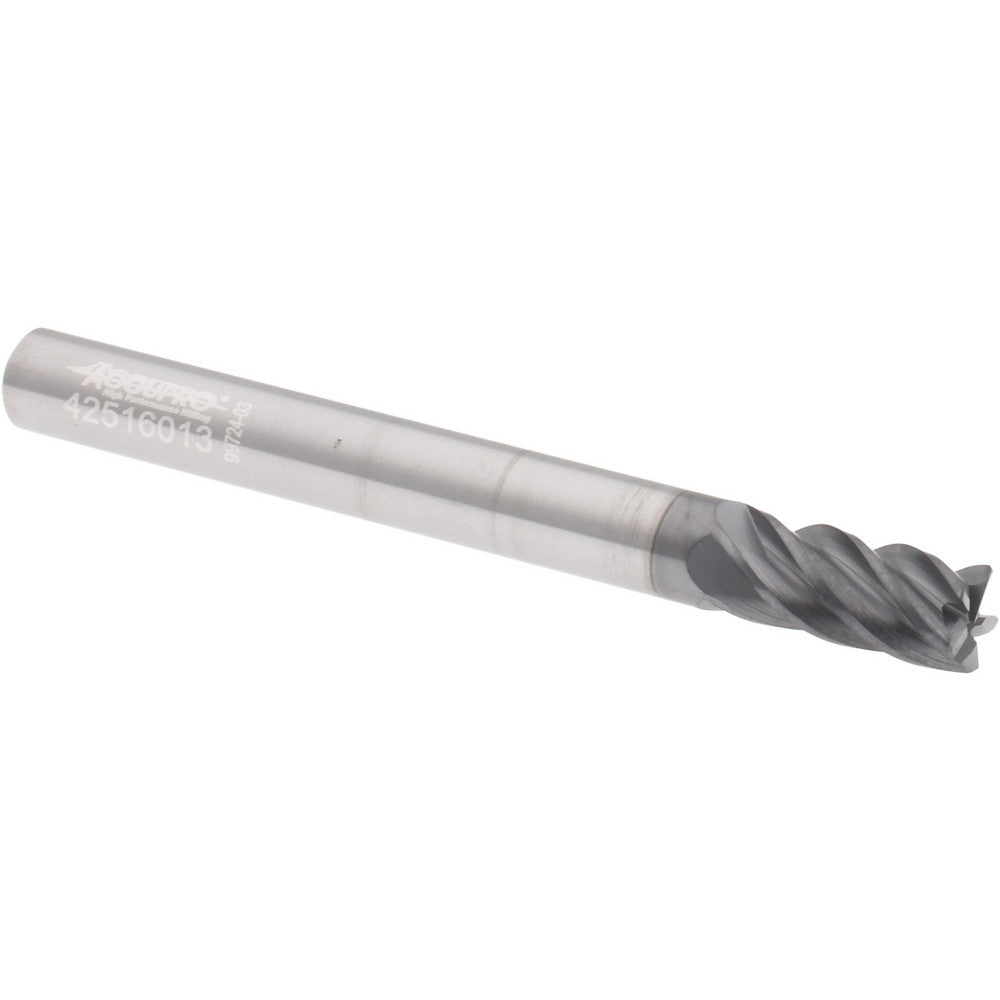 Accupro 311423 Corner Radius End Mill 1/4" Dia, 1/2" LOC, 38 deg Helix, Corner Radius End, Centercutting Series HS