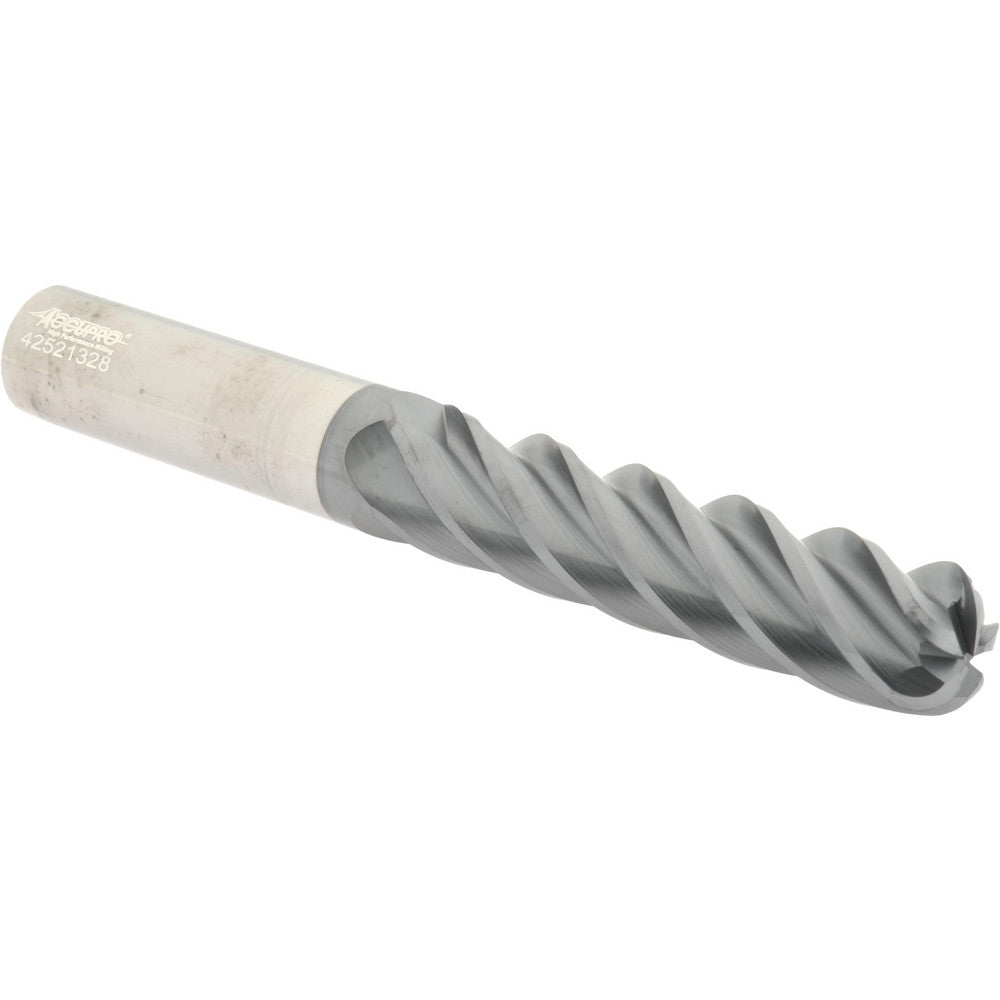 Accupro 311848 Corner Radius End Mill 3/4" Dia, 3-1/4" LOC, 38 deg Helix, Corner Radius End, Centercutting Series HS