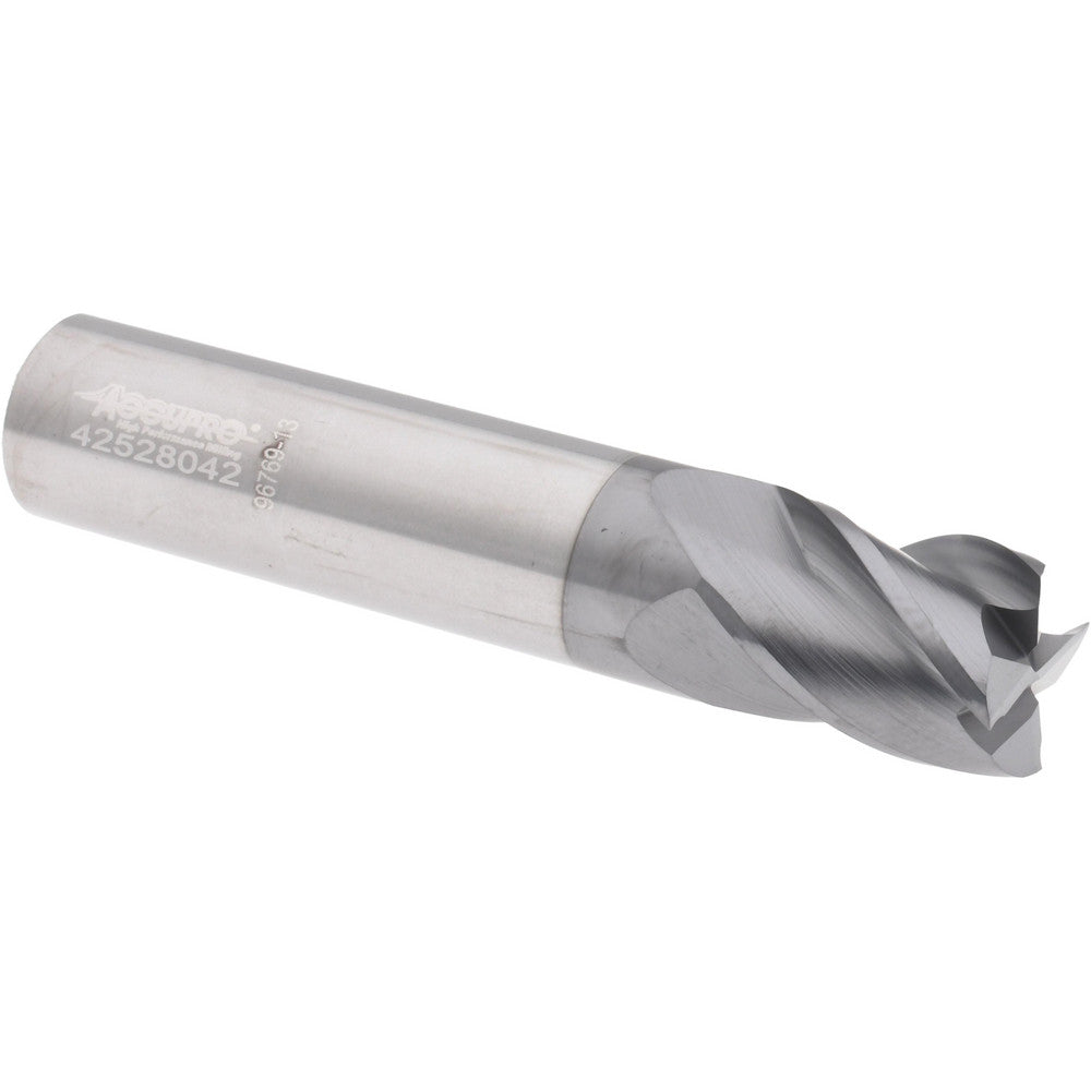 Accupro 310263 Square End Mill 1/2" Dia, 5/8" LOC, 4 Flute, Solid Carbide