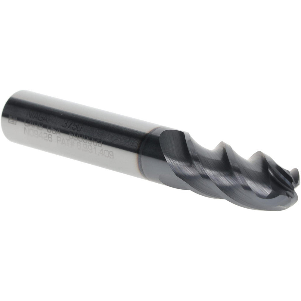 Seco 03083829 Ball End Mill 3/8" Dia, 3/4" LOC, 4 Flute, Solid Carbide