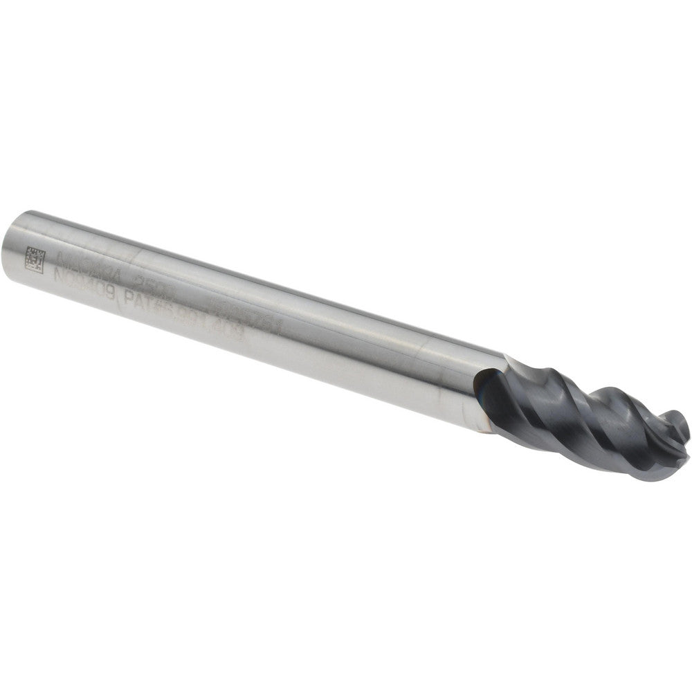 Seco 03083826 Ball End Mill 1/4" Dia, 1/2" LOC, 4 Flute, Solid Carbide