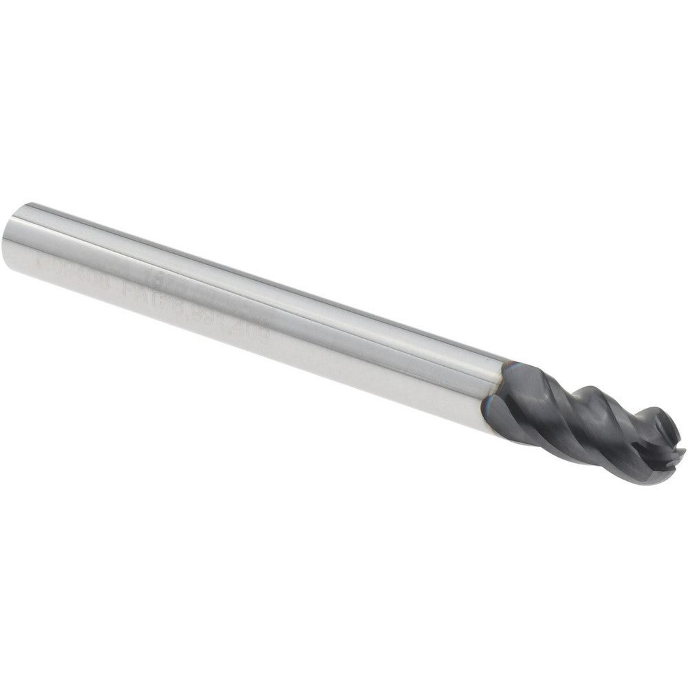 Seco 03083825 Ball End Mill 3/16" Dia, 3/8" LOC, 4 Flute, Solid Carbide