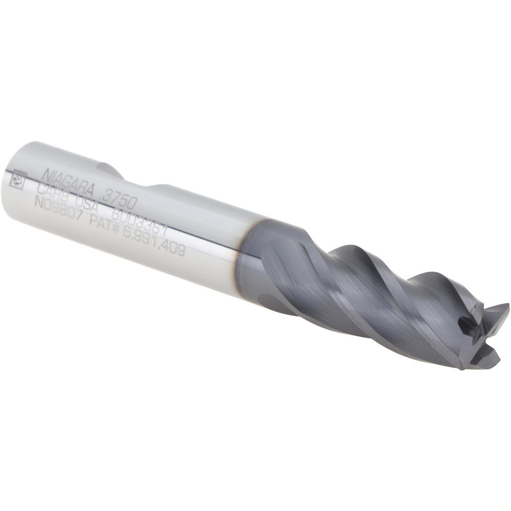 Seco 03084089 Corner Radius End Mill 3/8" Dia, 3/4" LOC, 0.0200" Radius, 4 Flute, Solid Carbide