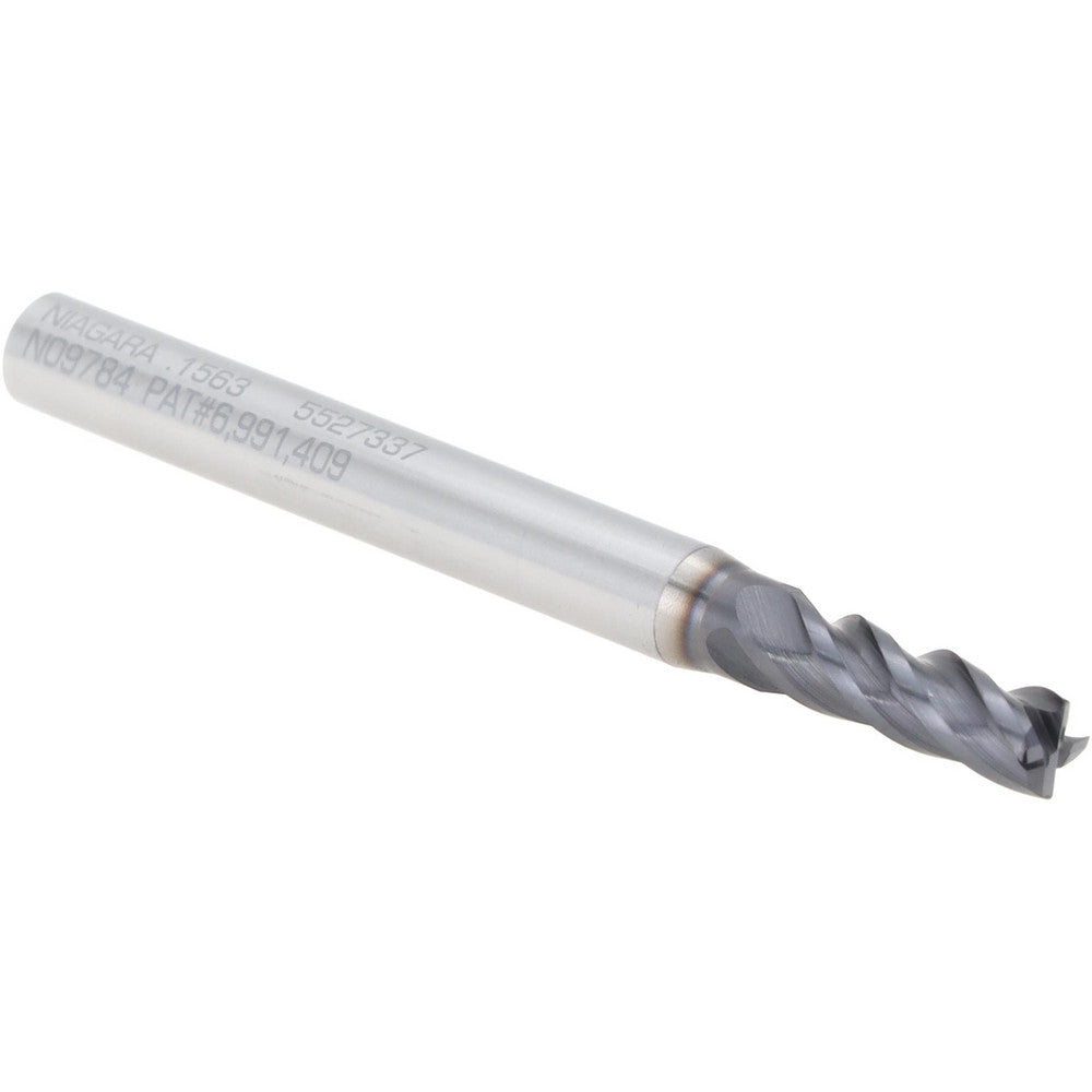 Seco 03084070 Corner Radius End Mill 5/32" Dia, 15/32" LOC, 0.0100" Radius, 4 Flute, Solid Carbide