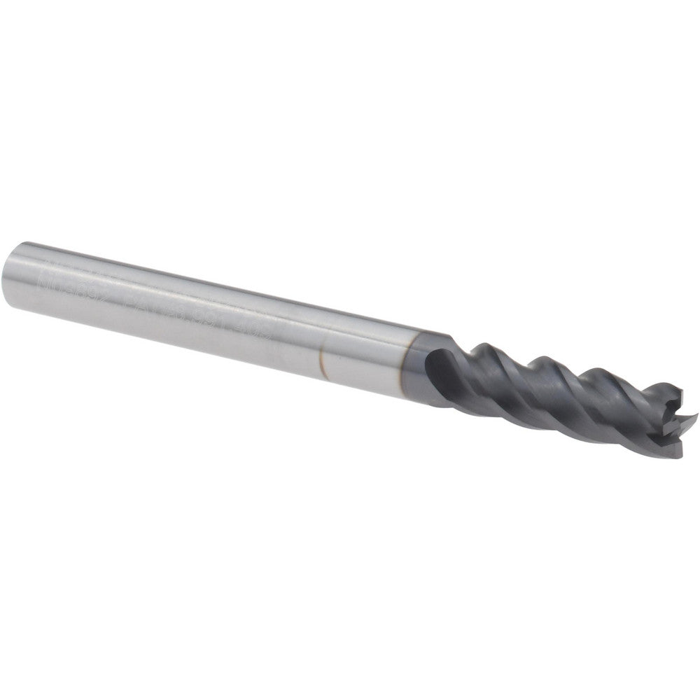 Seco 03084138 Corner Radius End Mill 3/16" Dia, 9/16" LOC, 0.0100" Radius, 4 Flute, Solid Carbide