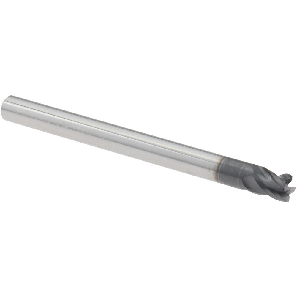 Seco 03084130 Corner Radius End Mill 1/8" Dia, 1/8" LOC, 0.0100" Radius, 4 Flute, Solid Carbide
