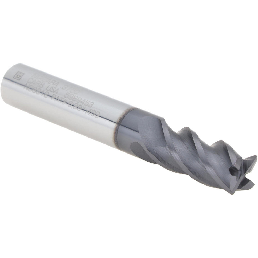 Seco 03084154 Corner Radius End Mill 3/8" Dia, 3/4" LOC, 0.0200" Radius, 4 Flute, Solid Carbide