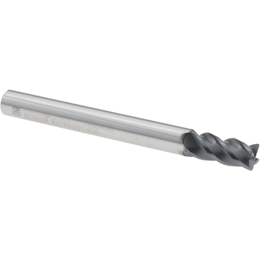 Seco 03084143 Corner Radius End Mill 1/4" Dia, 1/2" LOC, 0.0200" Radius, 4 Flute, Solid Carbide