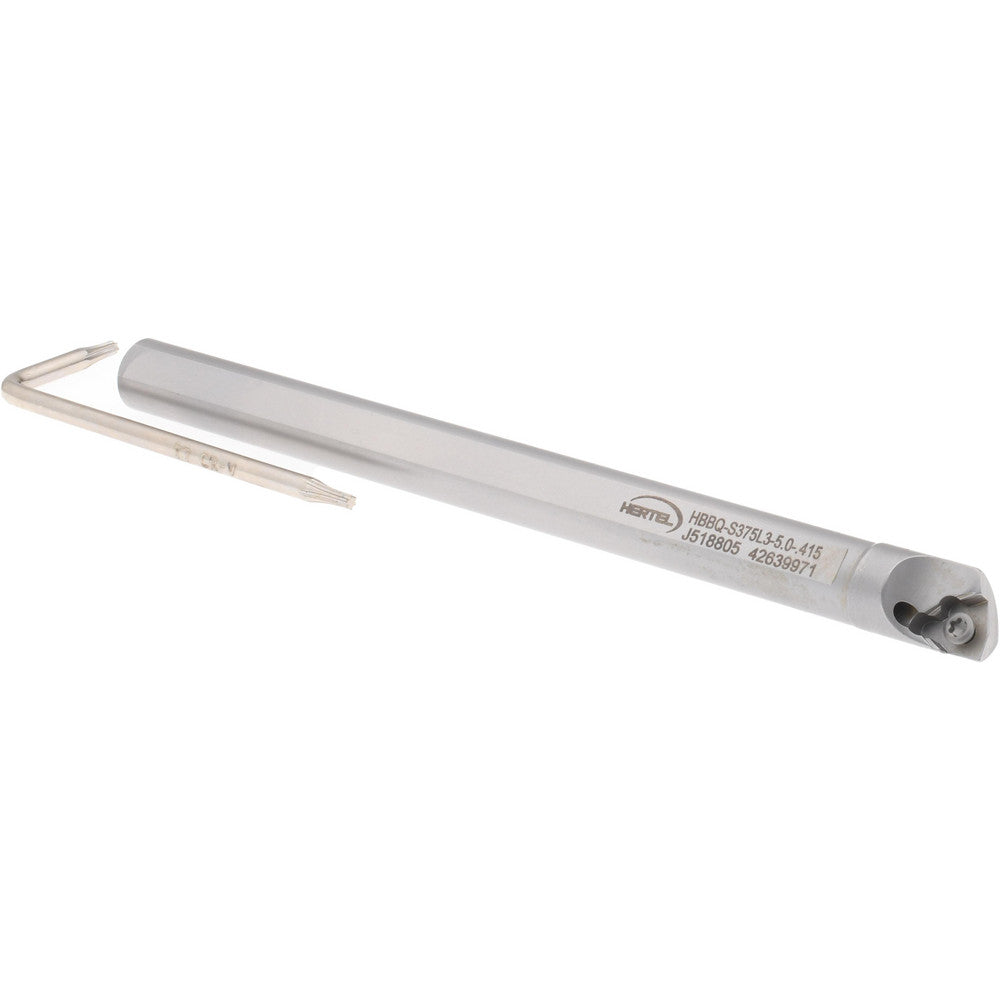 Hertel H08614851 Indexable Boring Bar HBBQ-S375L3-5.0-.415, 0.4150" Min Bore, Left Hand, Steel