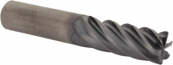 Kennametal 5351817 Corner Radius End Mill 1/2" Dia, 1-1/4" LOC, 0.015" Radius, 6 Flutes, Solid Carbide