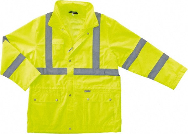 Ergodyne 24324 Cold Weather & High Visibility Jacket Size Large, Polyester, Zipper & Snaps Closure, Attached Hood