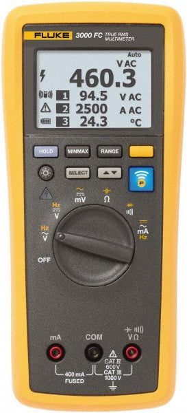 Fluke FLK-3000FC CAT III & CAT IV, Auto Ranging Digital Manual Ranging True RMS & Wireless Multimeter 1,000 VAC/VDC