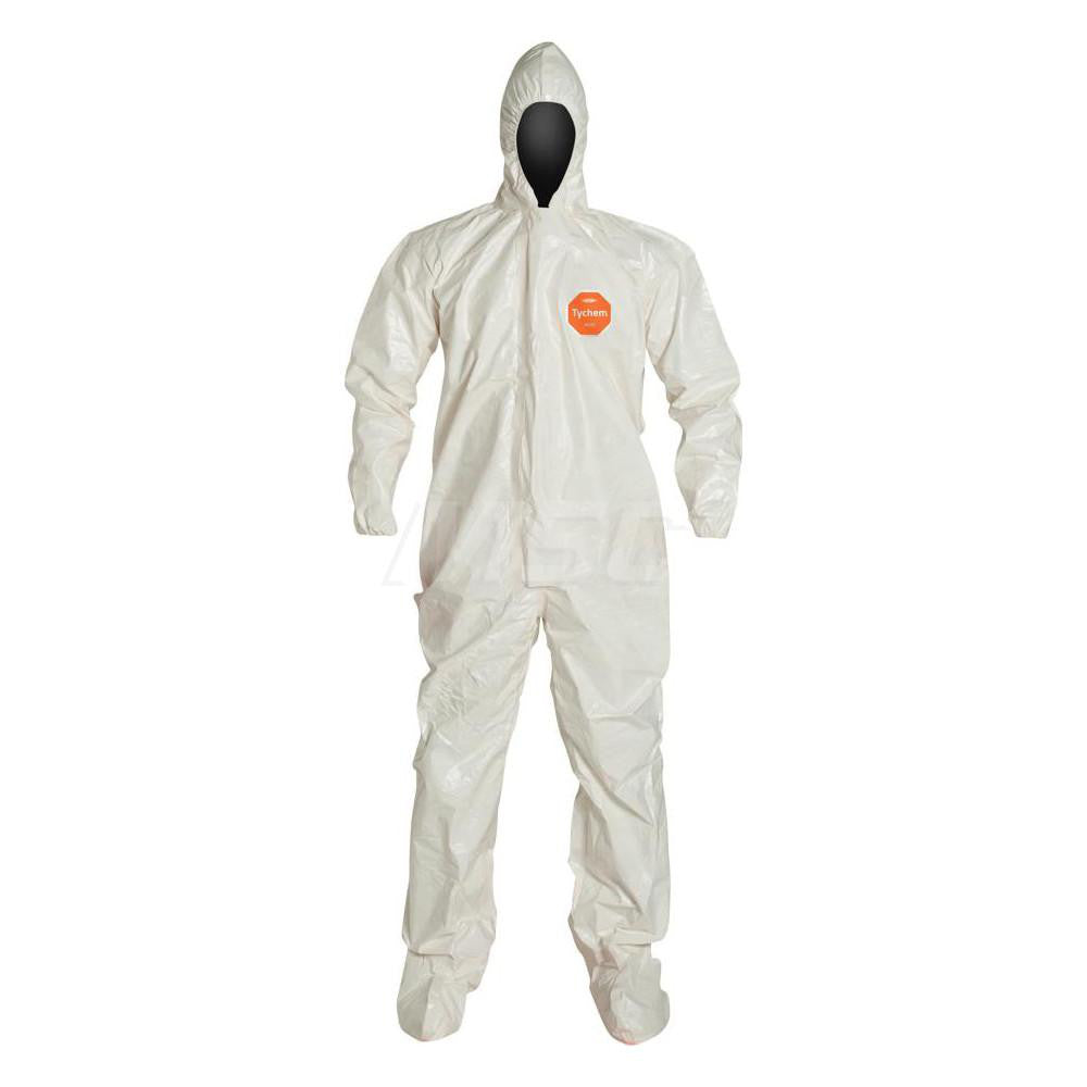 Dupont SL122TWH3X000600 Disposable Coveralls Chemical, Abrasion, Bloodborne Pathogen, Splash, Flame & Liquid Protection, Size 3X-Large, 3.6000 oz, Tychem 4000, Zipper Closure