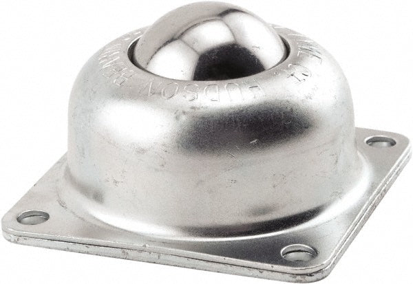 Hudson Bearing BT-1-1/2 CS Ball Transfer 38.1 mm Ball Dia, Carbon Steel, Square Base