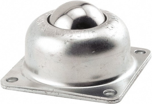 Hudson Bearing BT-1-1/2 CS Ball Transfer 38.1 mm Ball Dia, Carbon Steel, Square Base