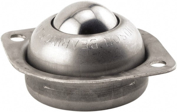 Hudson Bearing LPBT-1CS Ball Transfer 25.4 mm Ball Dia, Carbon Steel, Round Base