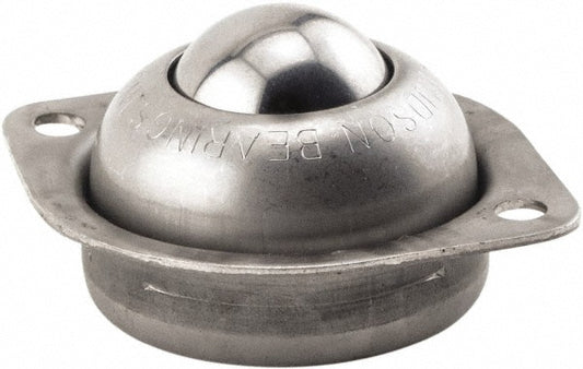 Hudson Bearing LPBT-1CS Ball Transfer 25.4 mm Ball Dia, Carbon Steel, Round Base
