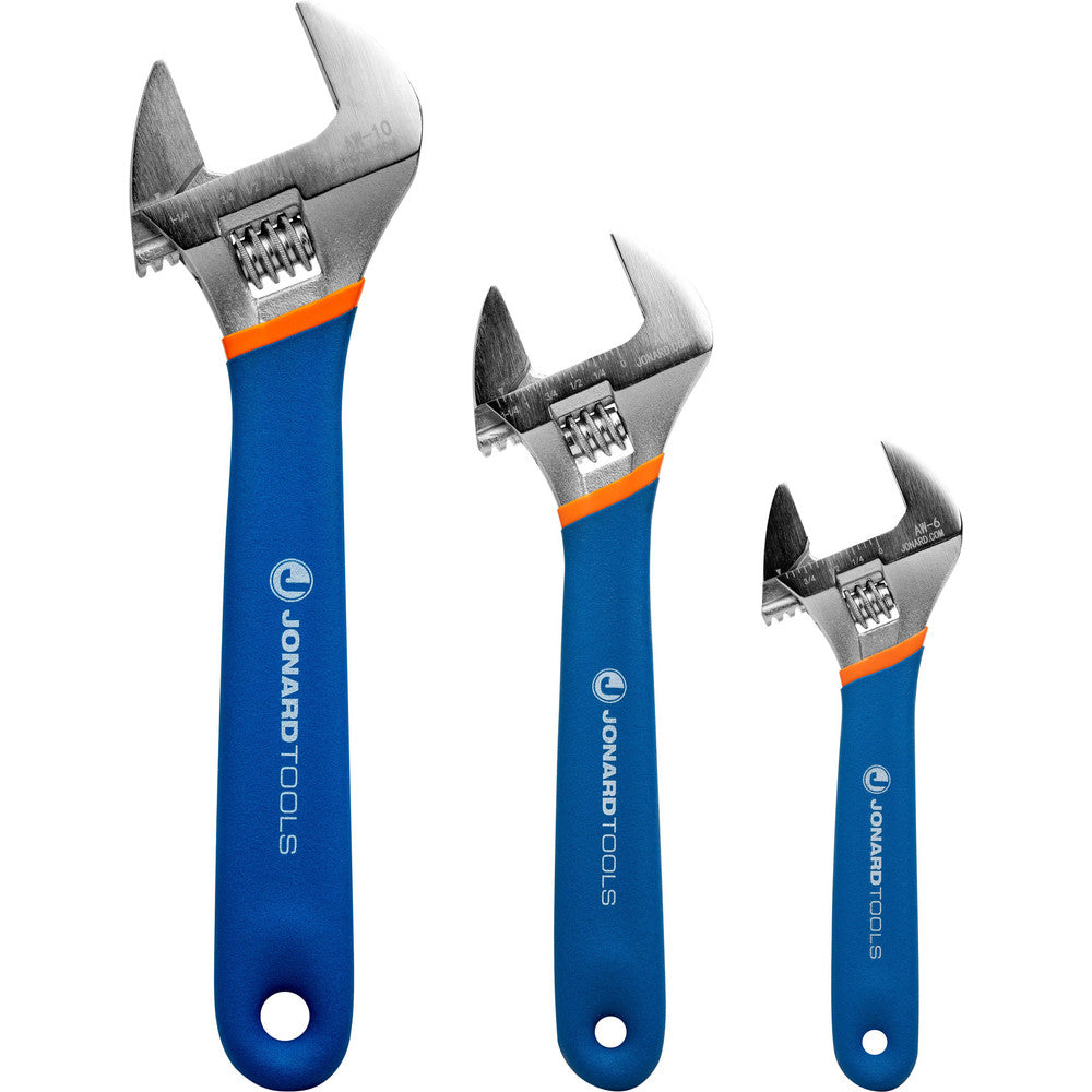 Jonard Tools AW-6810 Adjustable Wrench Set 3 Pc, 1-1/8 in - 15/16 in Wrench, Inch