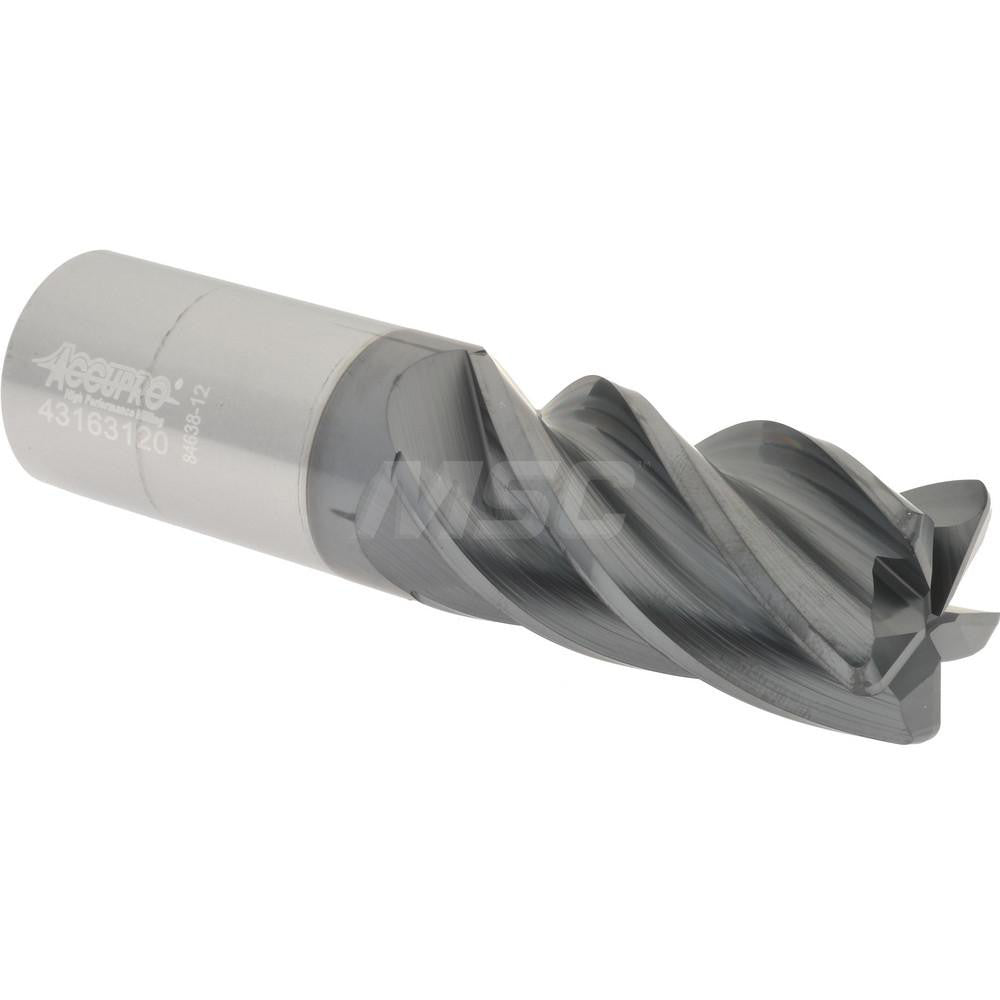 Accupro 95168744 Corner Radius End Mill 1" Dia, 2" LOC, 0.0900" Radius, 5 Flute, Solid Carbide