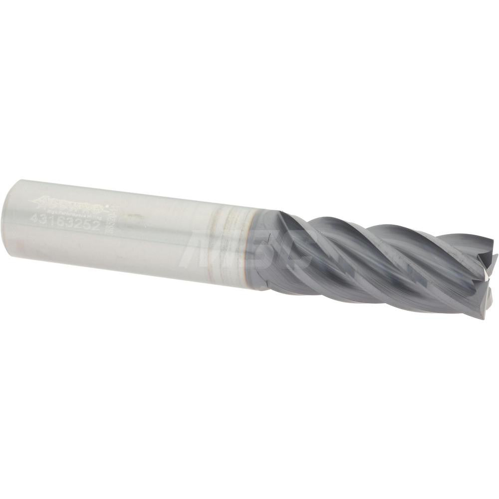 Accupro 95168347 Corner Radius End Mill 1/2" Dia, 1-1/4" LOC, 0.0100" Radius, 5 Flute, Solid Carbide