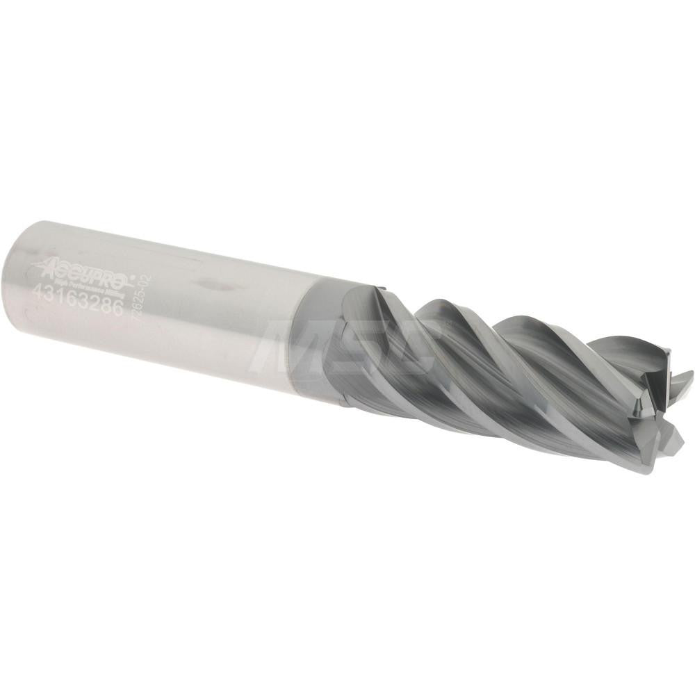 Accupro 95168289 Corner Radius End Mill 1/2" Dia, 1-1/4" LOC, 0.0300" Radius, 5 Flute, Solid Carbide