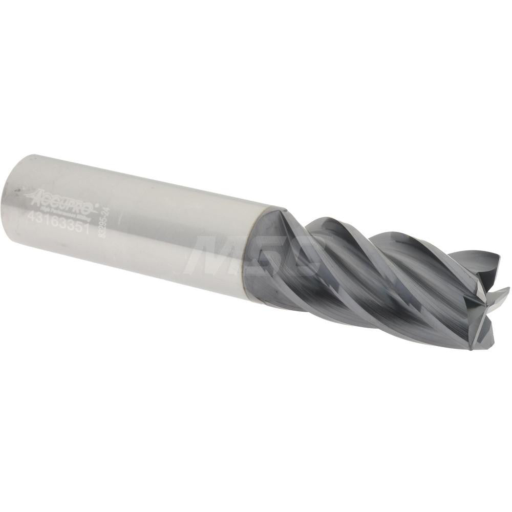 Accupro 95168495 Corner Radius End Mill 5/8" Dia, 1-5/8" LOC, 0.0200" Radius, 5 Flute, Solid Carbide