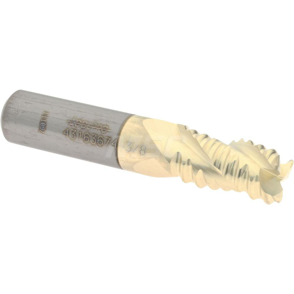 Accupro 43163674 Corner Radius End Mill 3/8" Dia, 5/8" LOC, 0.06" Radius, 3 Flutes, Solid Carbide