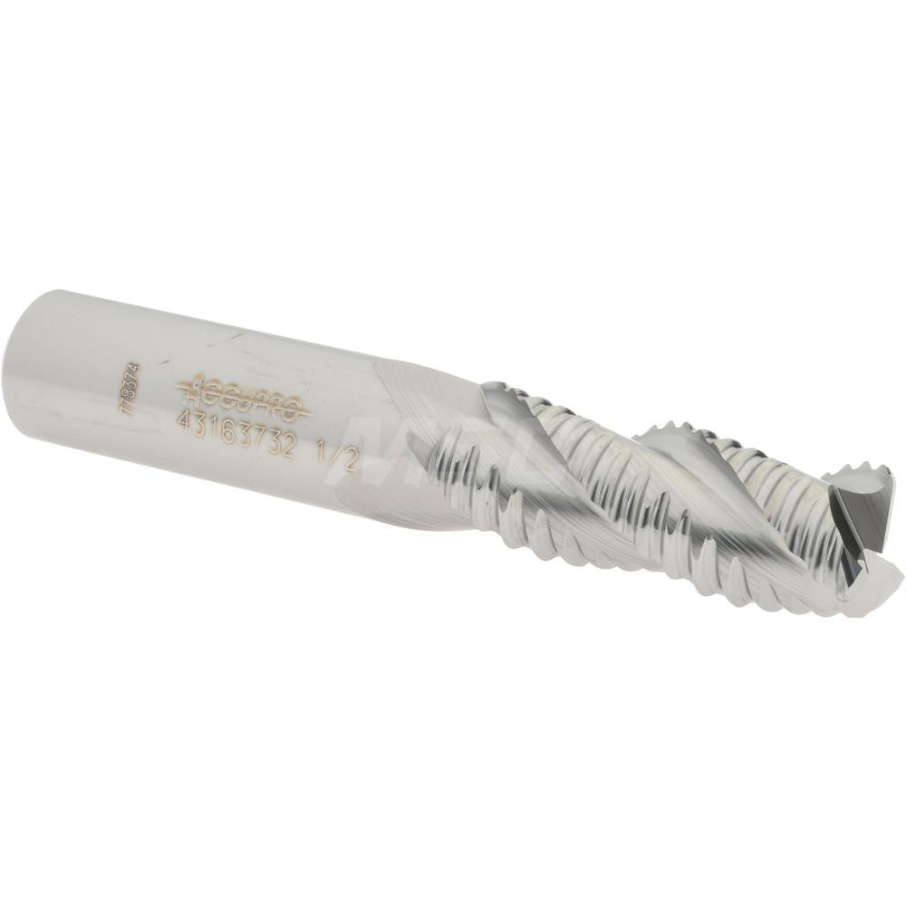 Accupro 43163732 Corner Radius End Mill 1/2" Dia, 1" LOC, 0.06" Radius, 3 Flutes, Solid Carbide