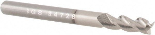 Kyocera SGS Precision Tools 34738 Square End Mill 3/8" Dia, 1-1/2" LOC, 3 Flute, Solid Carbide