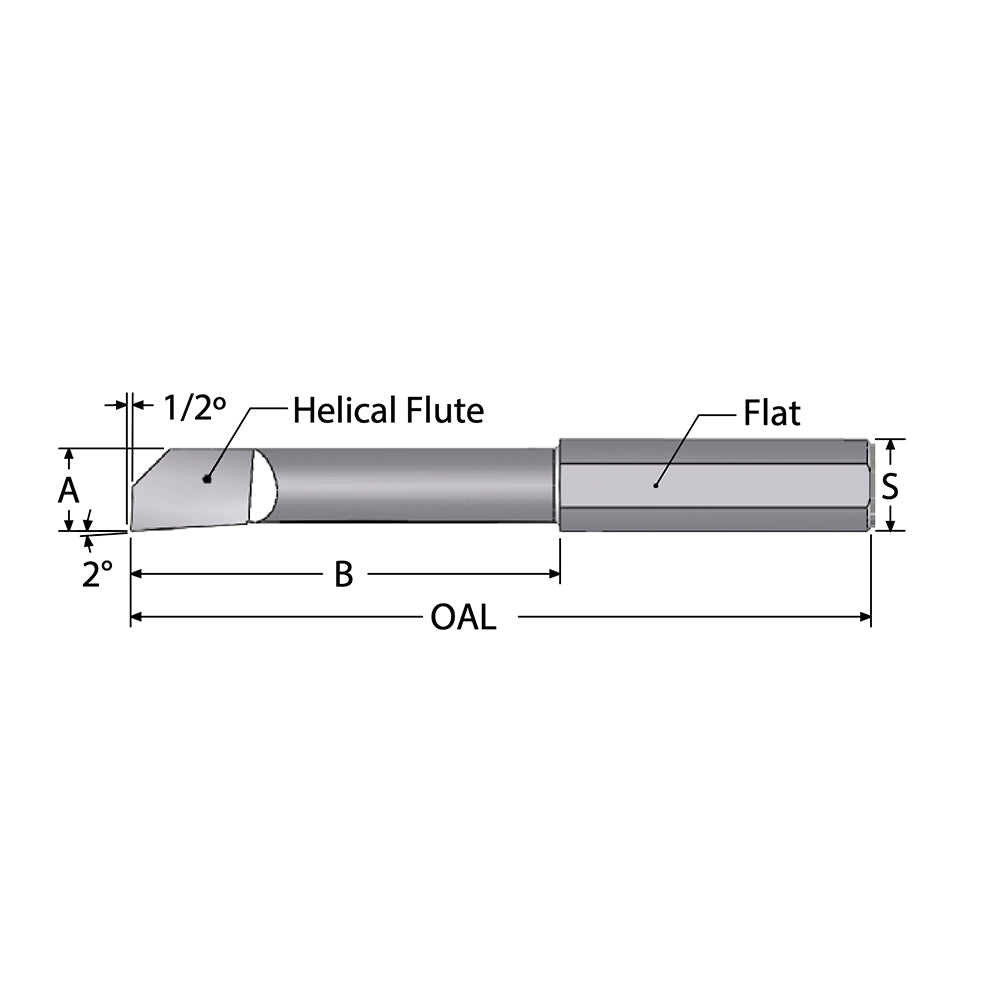 Scientific Cutting Tools, Inc. HB80FA Back Boring Bar 1/2" Max Depth, Right Hand, 1/8" Shank Dia, Submicron Solid Carbide
