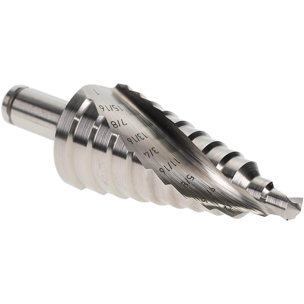 Hertel SDD43274604 Step Drill Bit 3/8" Shank Dia, Cobalt, 9 Hole Sizes
