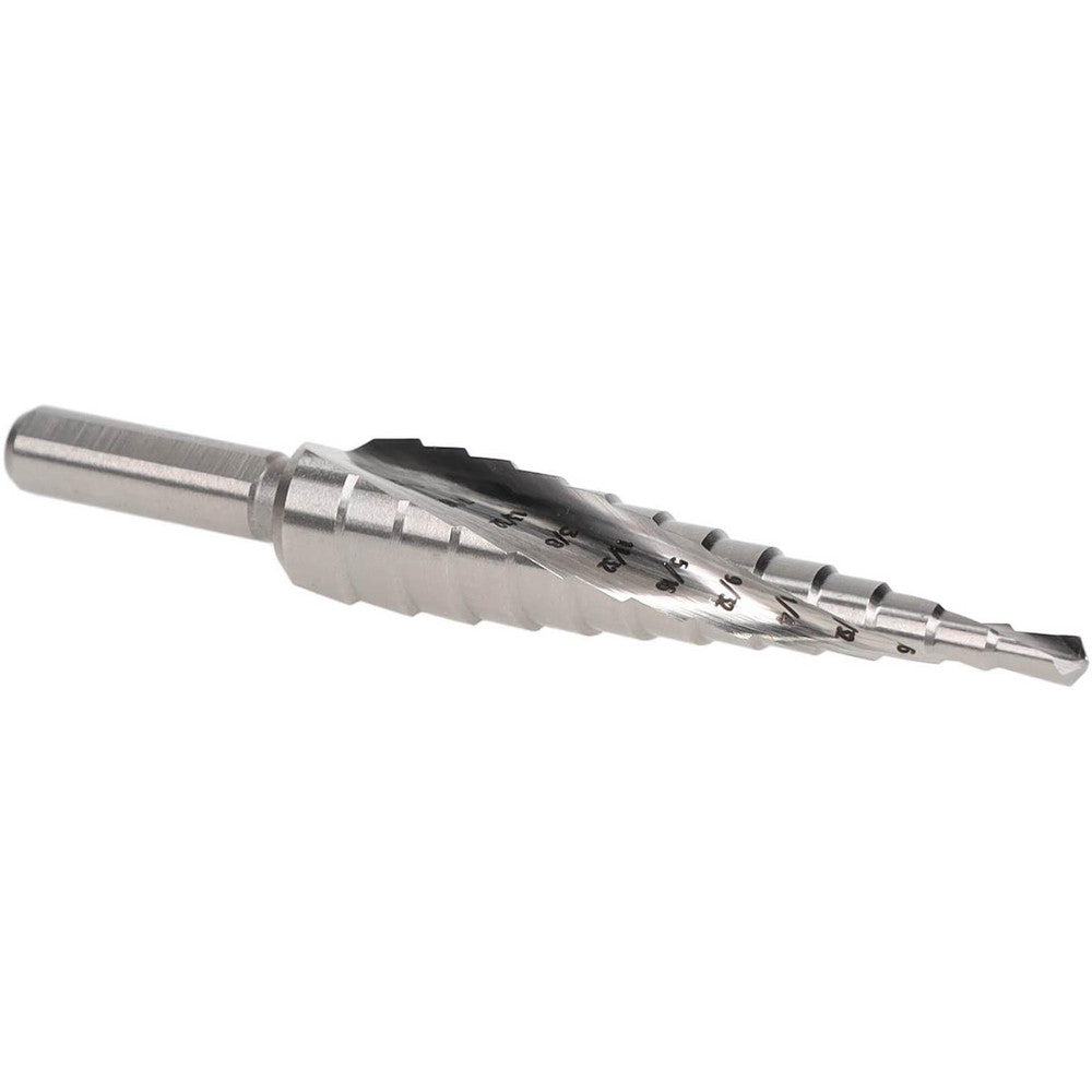 Hertel SDD43274620 Step Drill Bit 3/8" Shank Dia, Cobalt, 13 Hole Sizes