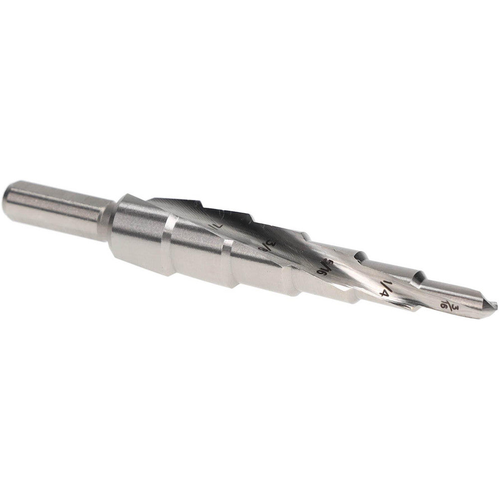 Hertel SDD43274638 Step Drill Bit 1/4" Shank Dia, Cobalt, 6 Hole Sizes