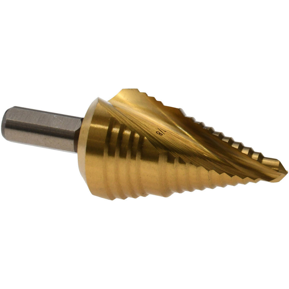 Hertel SDD43274646 Step Drill Bit 3/8" Shank Dia, High Speed Steel, 2 Hole Sizes