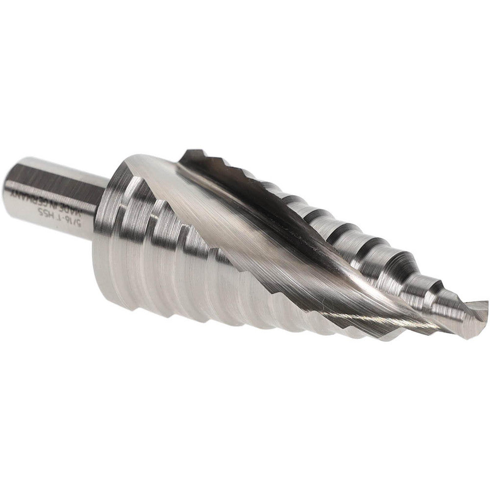 Hertel SDD43274737 Step Drill Bit 3/8" Shank Dia, High Speed Steel, 9 Hole Sizes