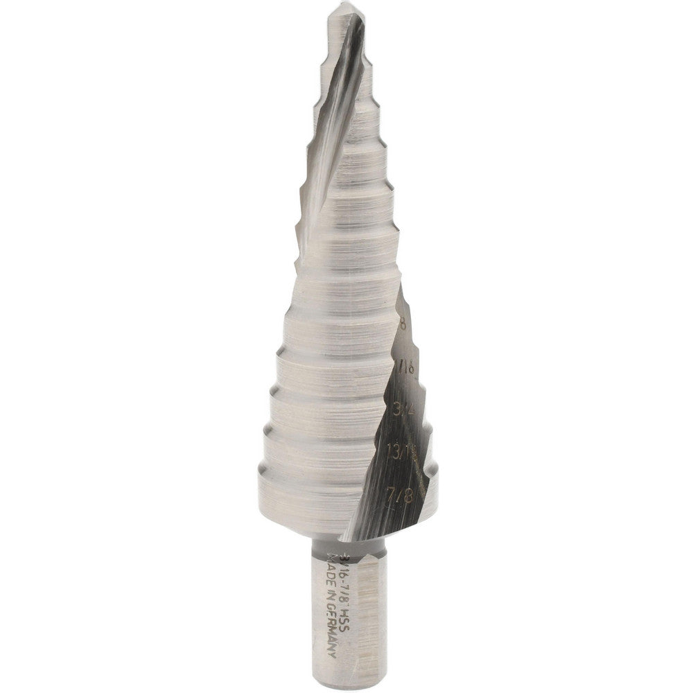 Hertel SDD43274745 Step Drill Bit 3/8" Shank Dia, High Speed Steel, 12 Hole Sizes