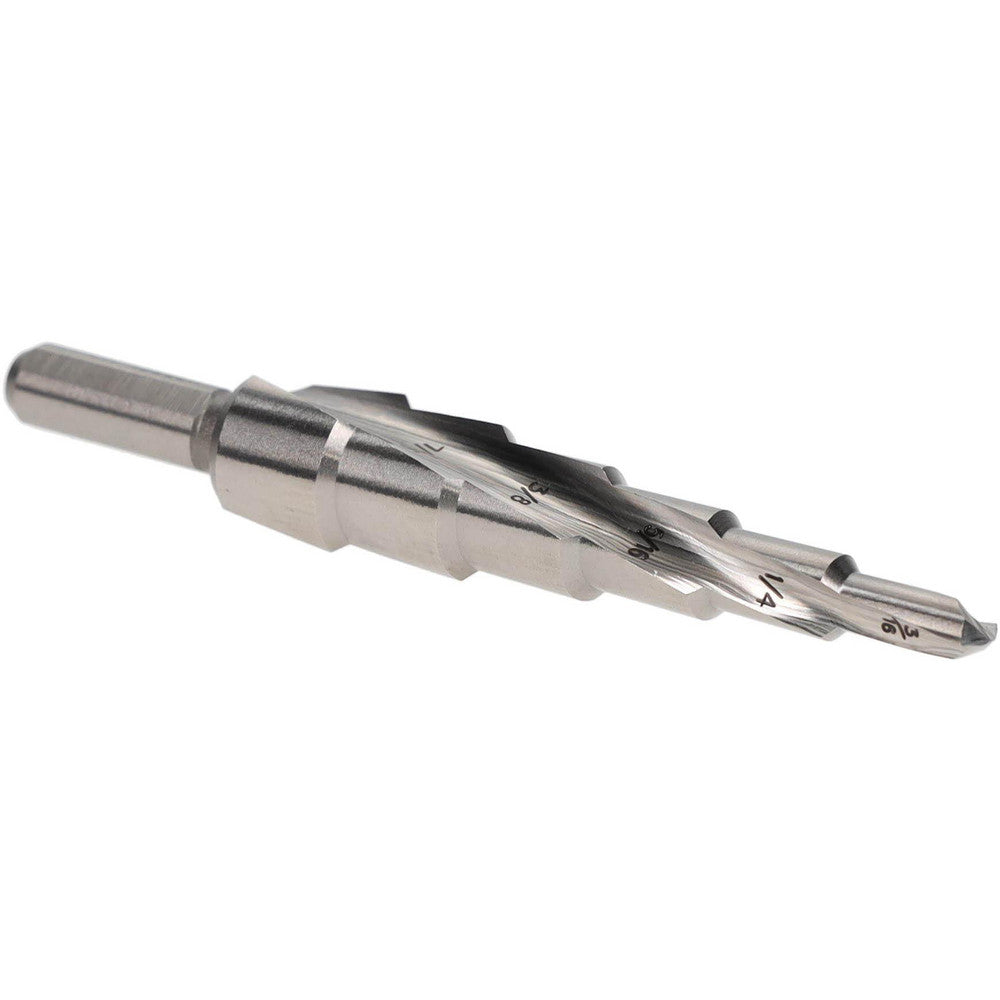 Hertel SDD43274778 Step Drill Bit 1/4" Shank Dia, High Speed Steel, 6 Hole Sizes