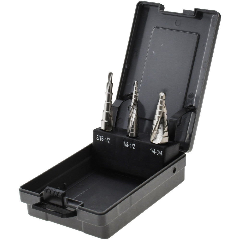 Hertel SDD43274992 Drill Bit Set Step Drill Bits, 3 Pc, 118 &deg, Cobalt