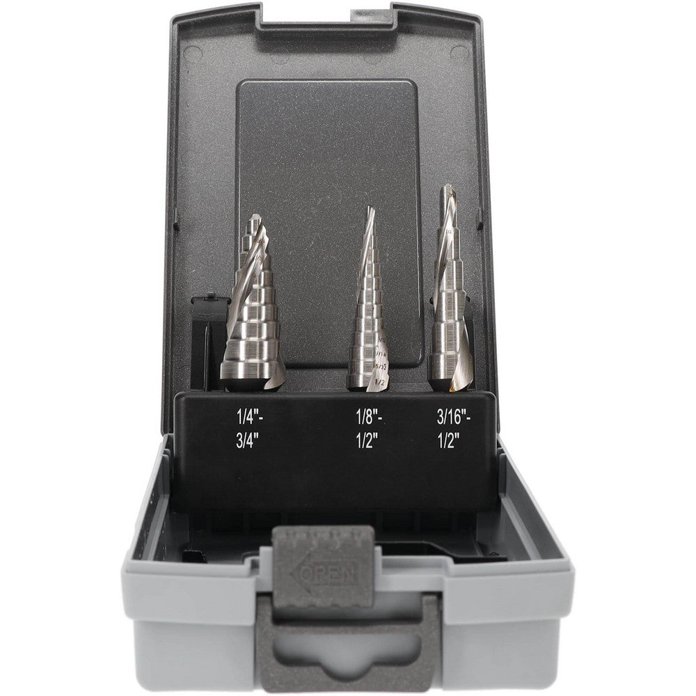 Hertel SDD43275023 Drill Bit Set Step Drill Bits, 3 Pc, 118 &deg, High Speed Steel