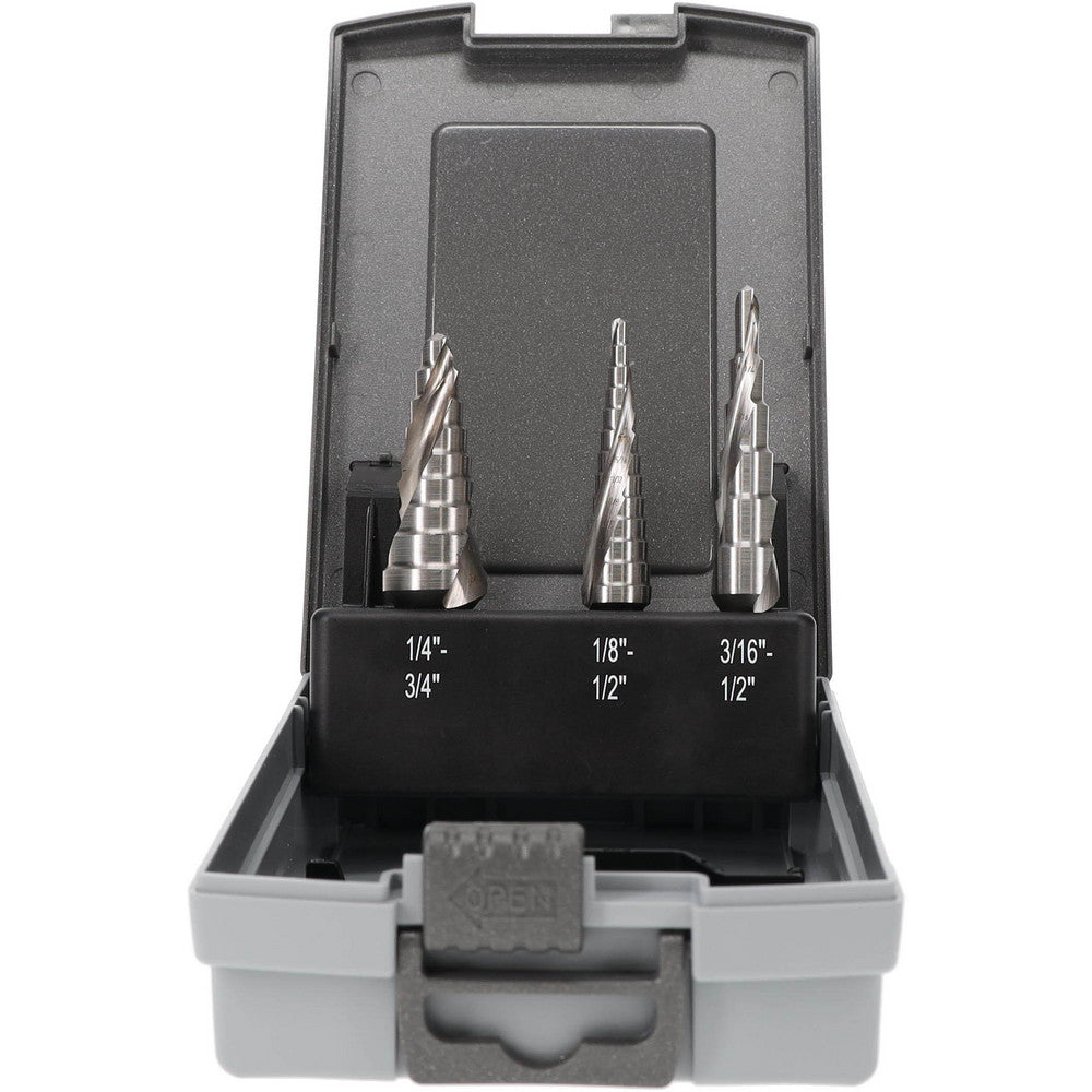 Hertel SDD43275031 Drill Bit Set Step Drill Bits, 3 Pc, 30" Drill Bit Size, 118 &deg, Cobalt