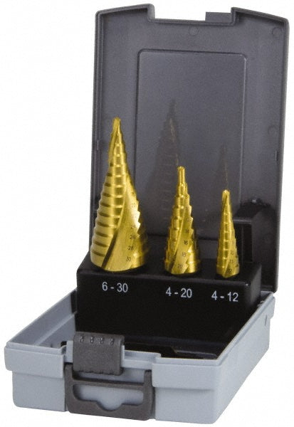 Hertel SDD43275049 Drill Bit Set  Step Drill Bits,  3 Pc,  30.0000" Drill Bit Size,  118 deg, High-Speed Steel