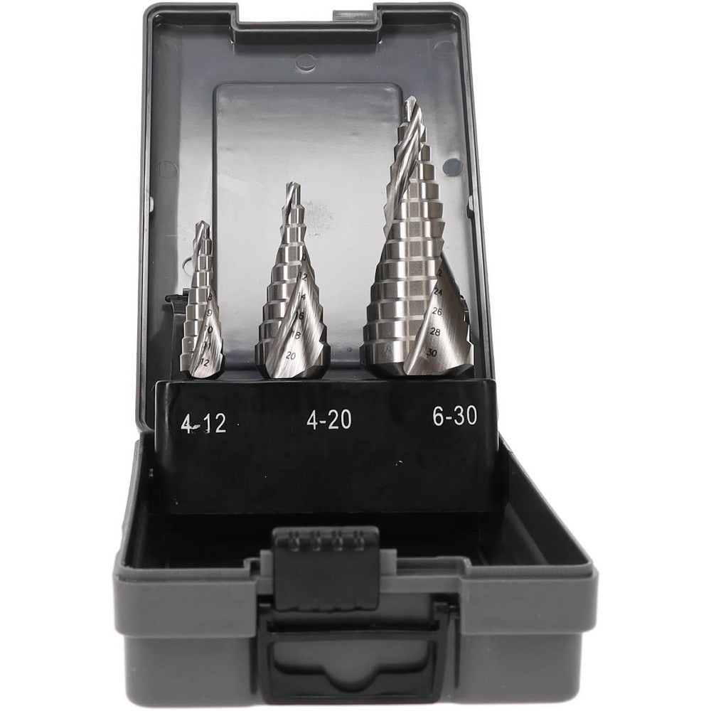 Hertel SDD43275056 Drill Bit Set Step Drill Bits, 3 Pc, 30" Drill Bit Size, 118 &deg, High Speed Steel