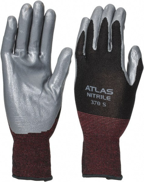 SHOWA 370BS-06 General Purpose Work Gloves Small, Nitrile & Polyurethane Coated, Nylon