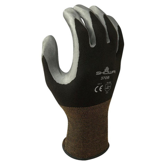 SHOWA 370BM-07 General Purpose Work Gloves Medium, Nitrile & Polyurethane Coated, Nylon