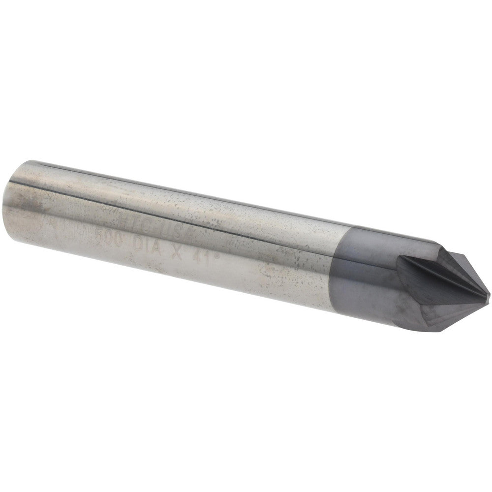 Harvey Tool 18341-C3 Chamfer Mill 1/2" Dia, 1/2" Shank Dia, 82 deg, 4 Flute, Solid Carbide, Single End
