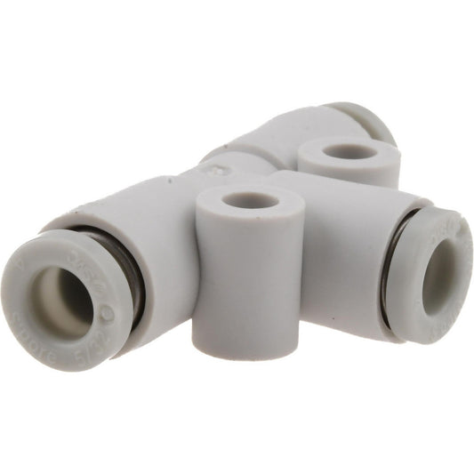 SMC Pneumatics KQ2T04-00A Push-to-Connect Push-to-Connect Fitting Tee, 4.00 mm OD