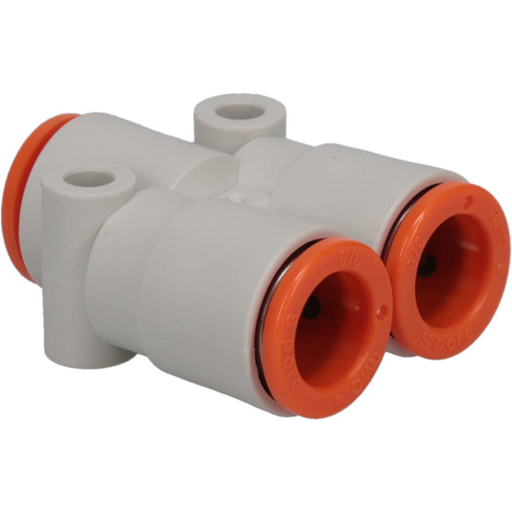 SMC Pneumatics KQ2U11-00A Push-to-Connect Push-to-Connect Fitting Y Connector, 3/8" OD