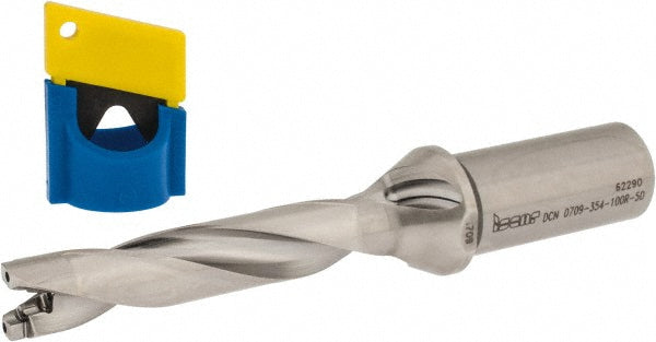 Iscar 3202644 Replaceable-Tip Drill 0.709 to 0.744" Dia, 3.54" Max Depth, 1" Straight-Cylindrical Shank