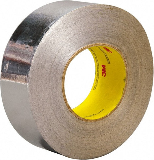3M 7010375681 Silver Aluminum Foil Tape 3" Wide, 3.25 mil Thick